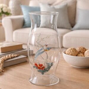 Vintage Hand Blown Glass Hurricane Globe 11.5" Colonial Candle Shade